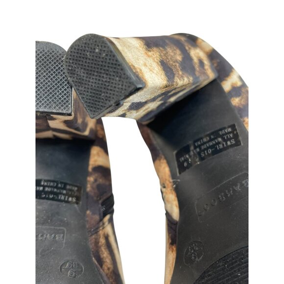 Leopard Print Chunky Heel Ankle Boots By Bamboo  Size 9  Faux Suede  Side Zip Cl - Picture 12 of 12